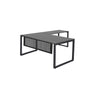 MNSET - MATRIX EXECUTIVE L-SHAPE WORKSTATION WITH FLAT METAL MODESTY