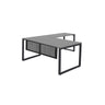 MNSET - MATRIX EXECUTIVE L-SHAPE WORKSTATION WITH FLAT METAL MODESTY