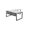 MNSET - MATRIX EXECUTIVE L-SHAPE WORKSTATION WITH FLAT METAL MODESTY