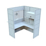 FRONTLINE20 60"W X 72"D X 81"H COUNTER-HEIGHT 42'' BOOTH WITH RETURN