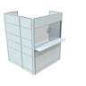 FRONTLINE20 60"W X 72"D X 81"H COUNTER-HEIGHT 42'' BOOTH WITH RETURN