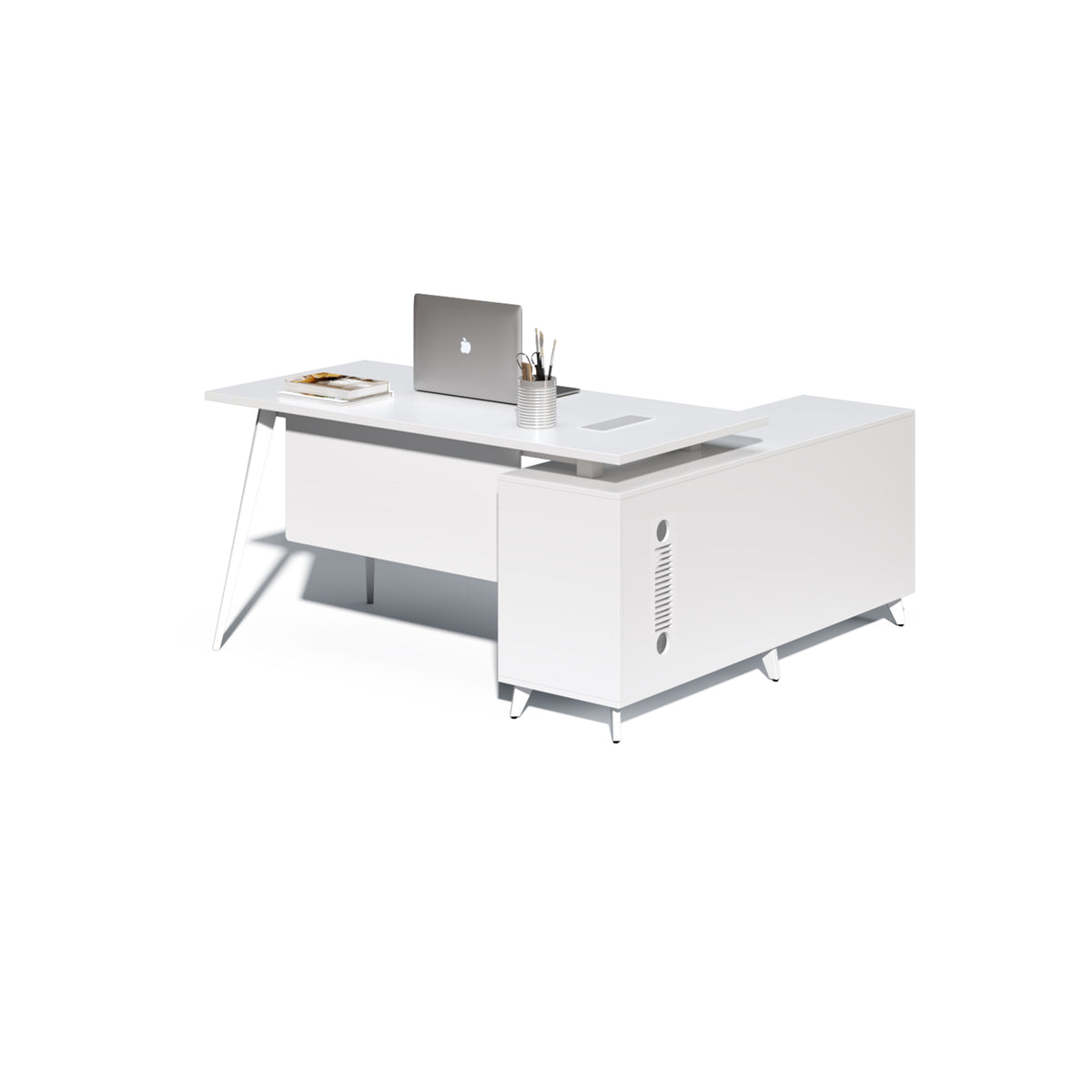 60" X 60" DESK & SIDE CREDENZA WORKSTATION