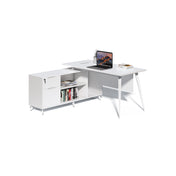 60" X 60" DESK & SIDE CREDENZA WORKSTATION