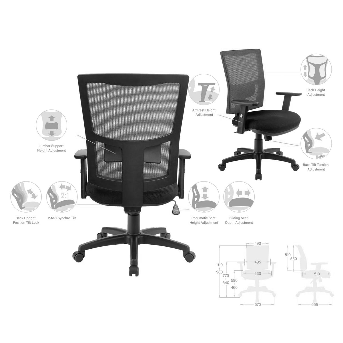 CS-5188 - MODERN MEDIUM BACK CHAIR