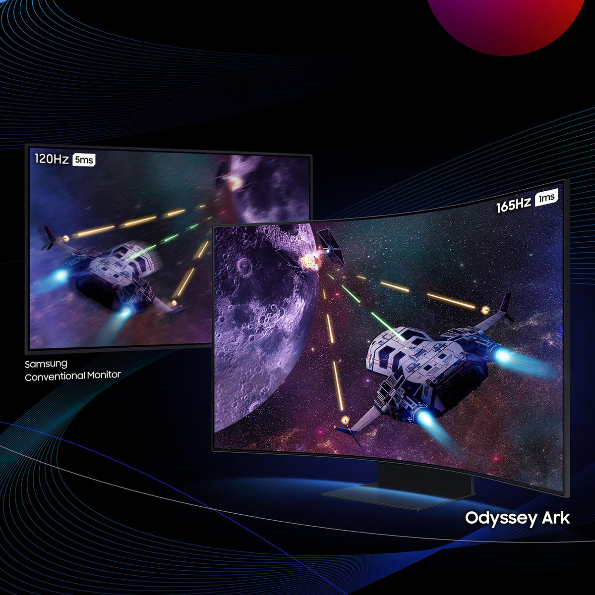 SAMSUNG ODYSSEY ARK 55" 4K UHD 165Hz 1ms QUANTUM MINE-LED CURVED GAMING SCREEN - PRE ORDER