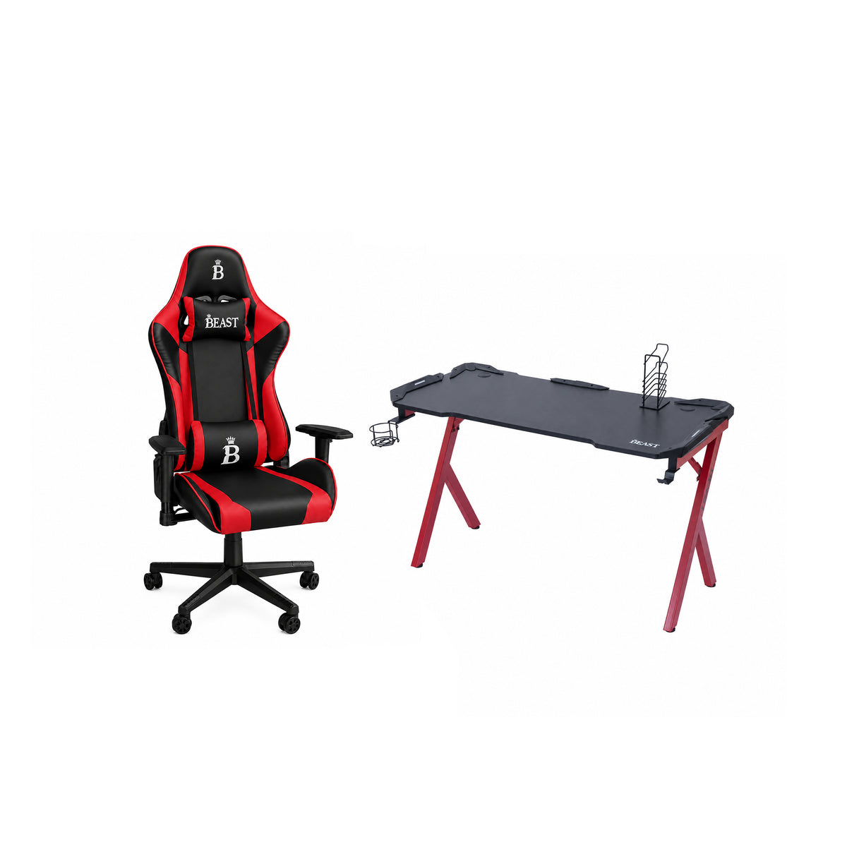 BEAST COMBO - FENRIR RACING-STYLE GAMING CHAIR WITH GAIDON GAMING DESK