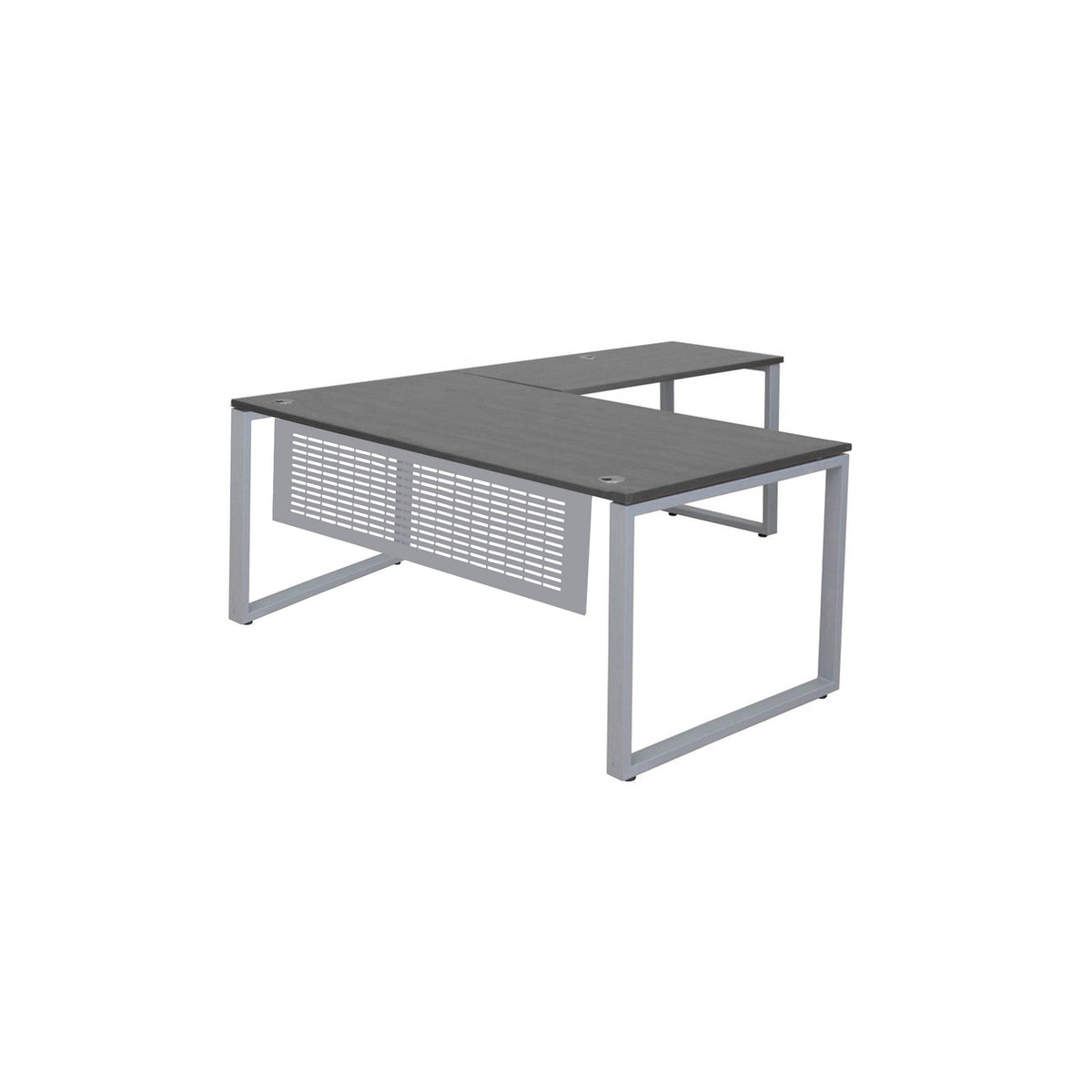 MNSET - MATRIX EXECUTIVE L-SHAPE WORKSTATION WITH FLAT METAL MODESTY