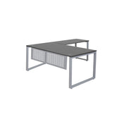 MNSET - MATRIX EXECUTIVE L-SHAPE WORKSTATION WITH FLAT METAL MODESTY