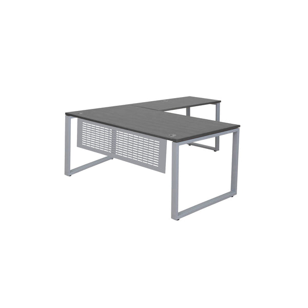 MNSET - MATRIX EXECUTIVE L-SHAPE WORKSTATION WITH FLAT METAL MODESTY