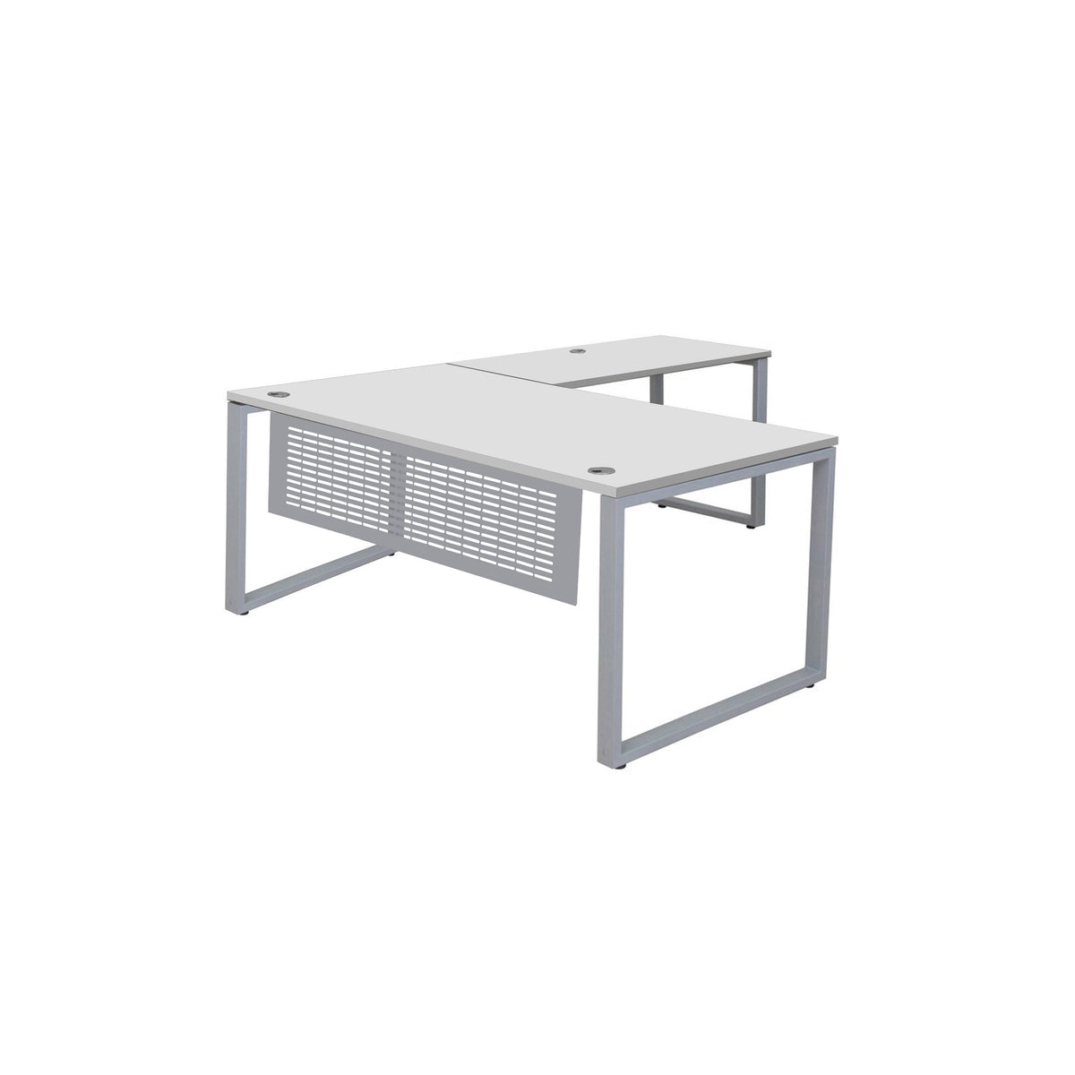 MNSET - MATRIX EXECUTIVE L-SHAPE WORKSTATION WITH FLAT METAL MODESTY