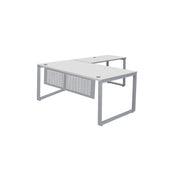 MNSET - MATRIX EXECUTIVE L-SHAPE WORKSTATION WITH FLAT METAL MODESTY