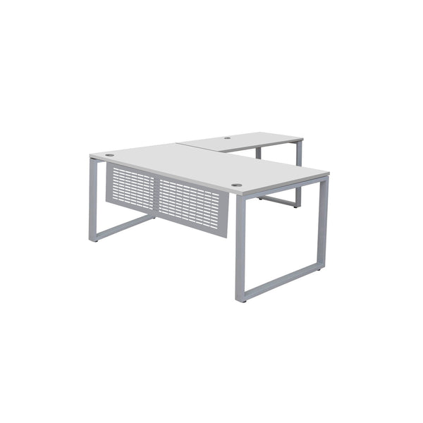 MNSET - MATRIX EXECUTIVE L-SHAPE WORKSTATION WITH FLAT METAL MODESTY