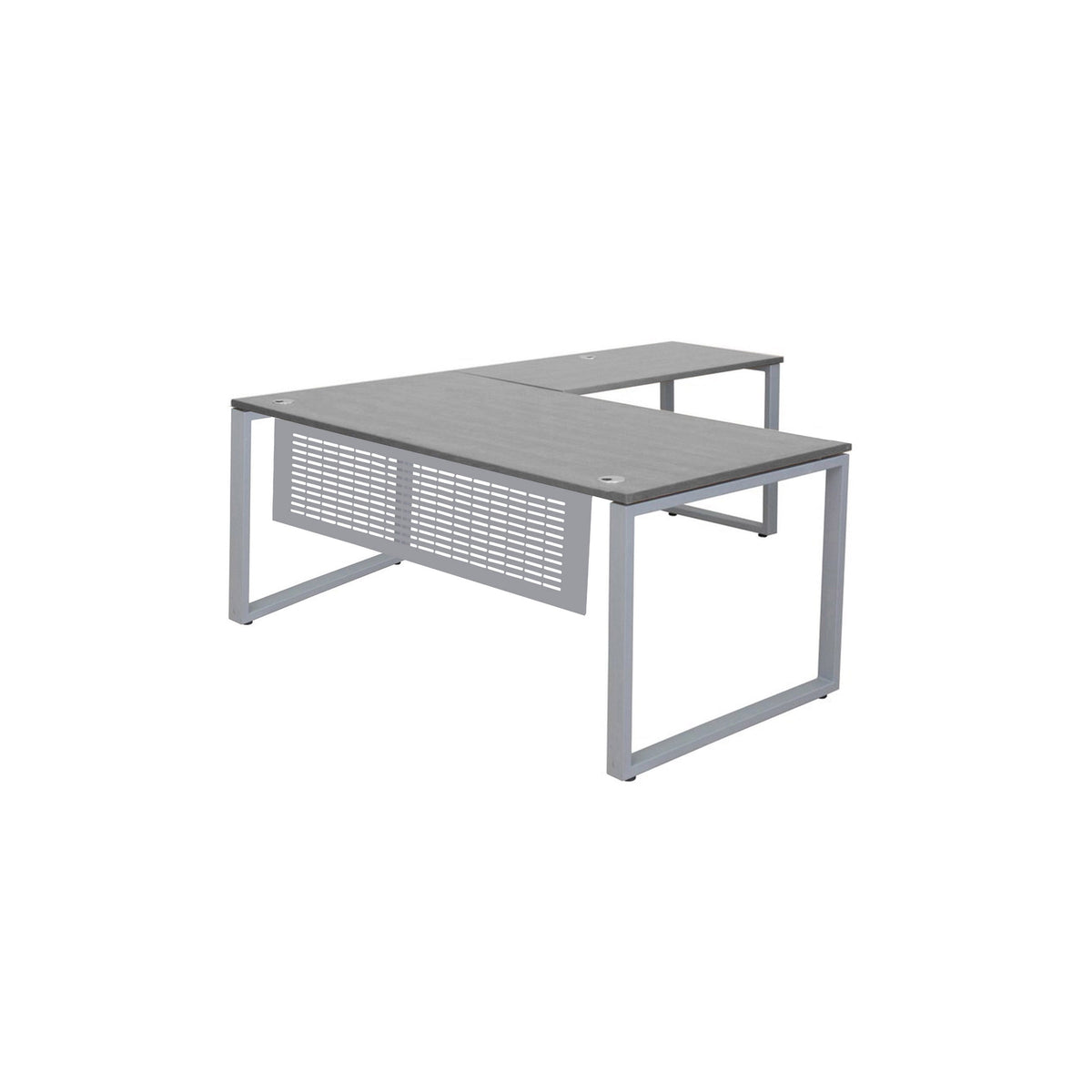 MNSET - MATRIX EXECUTIVE L-SHAPE WORKSTATION WITH FLAT METAL MODESTY