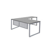 MNSET - MATRIX EXECUTIVE L-SHAPE WORKSTATION WITH FLAT METAL MODESTY
