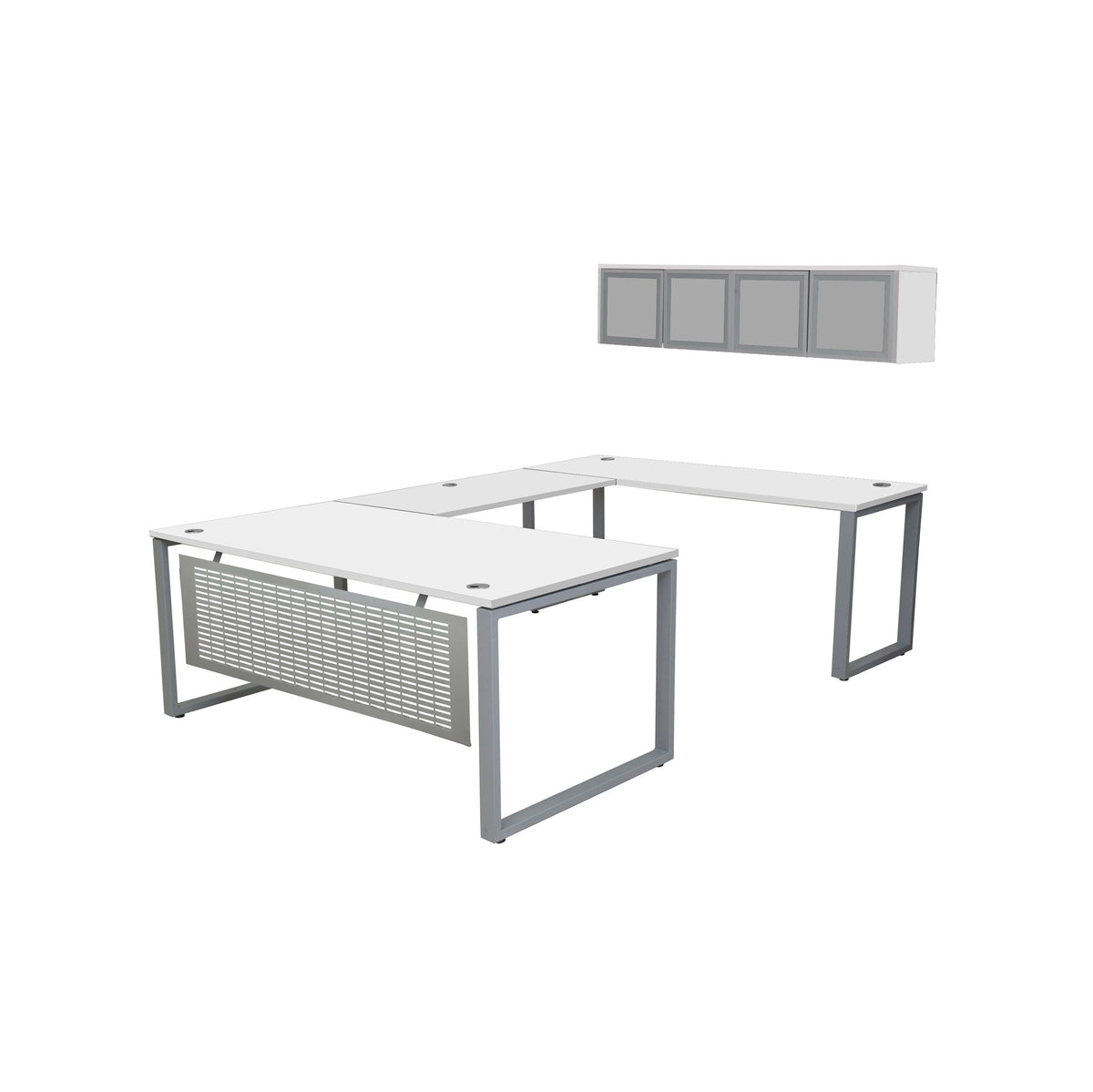 MNSET -MATRIX U-SHAPE WORKSTATION WITH FLAT STEEL MODESTY - 60"