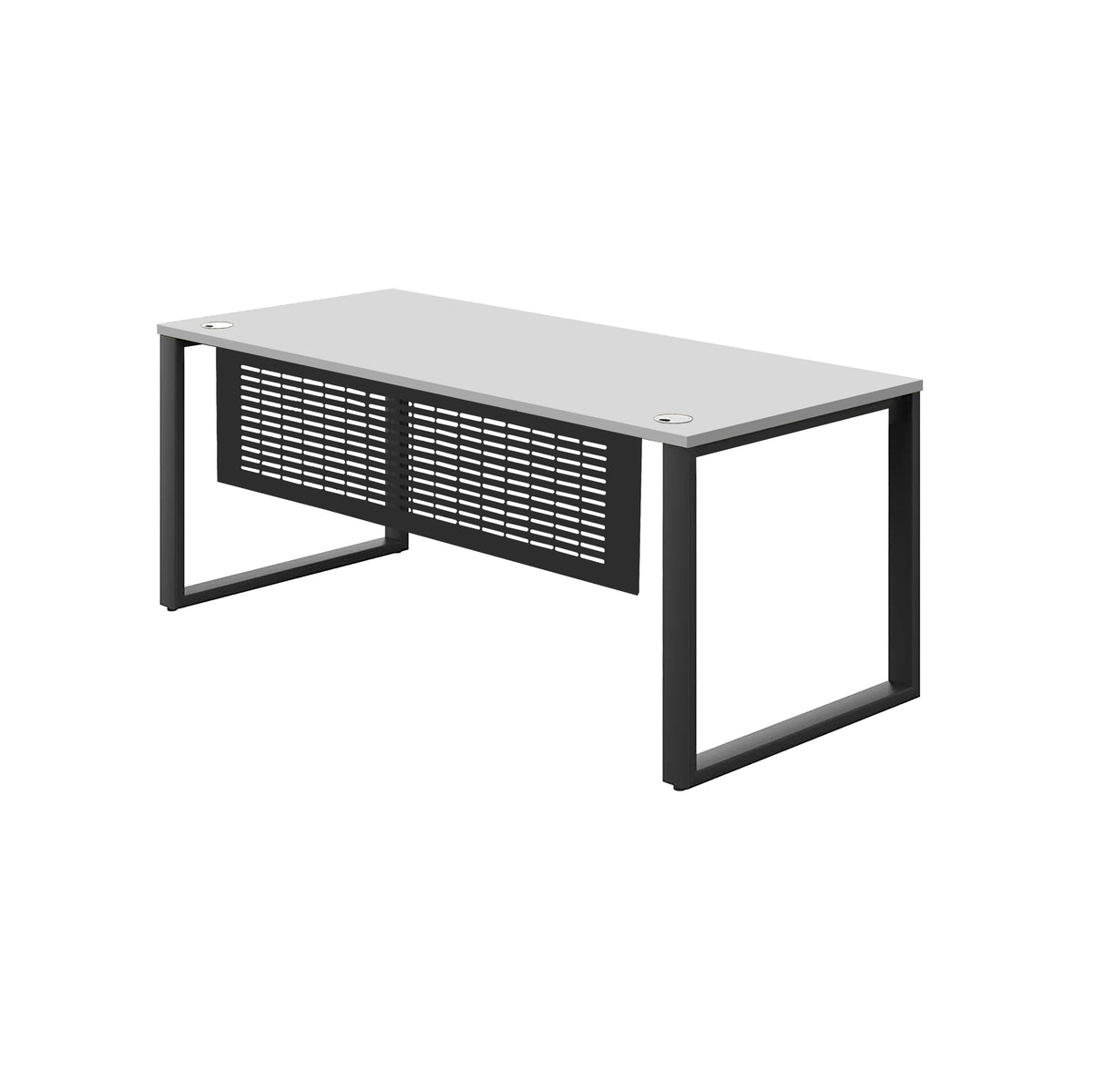 MATRIX EXECUTIVE WORKSTATION WITH FLAT METAL MODESTY - BLACK FRAME