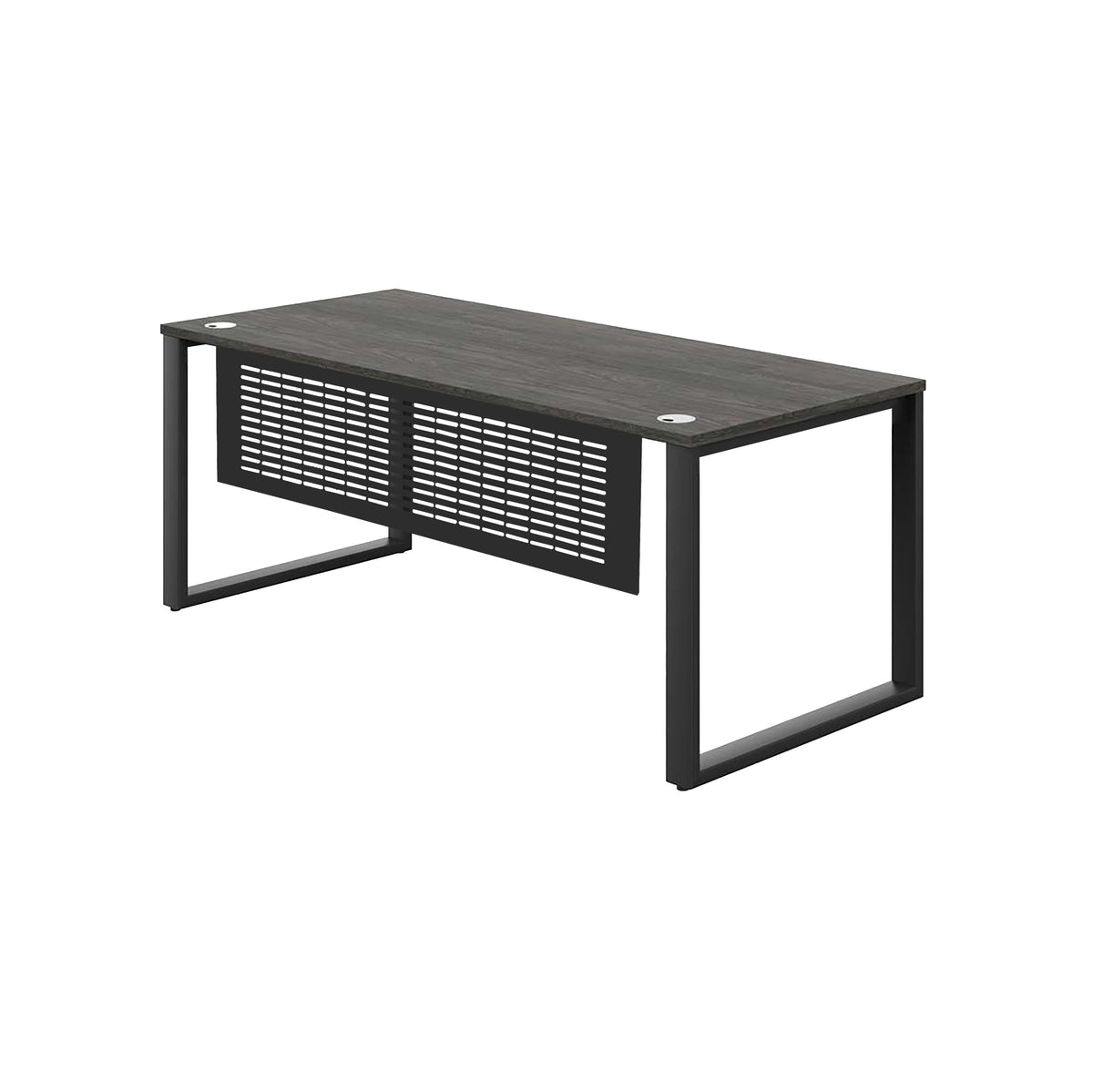 MATRIX EXECUTIVE WORKSTATION WITH FLAT METAL MODESTY - BLACK FRAME
