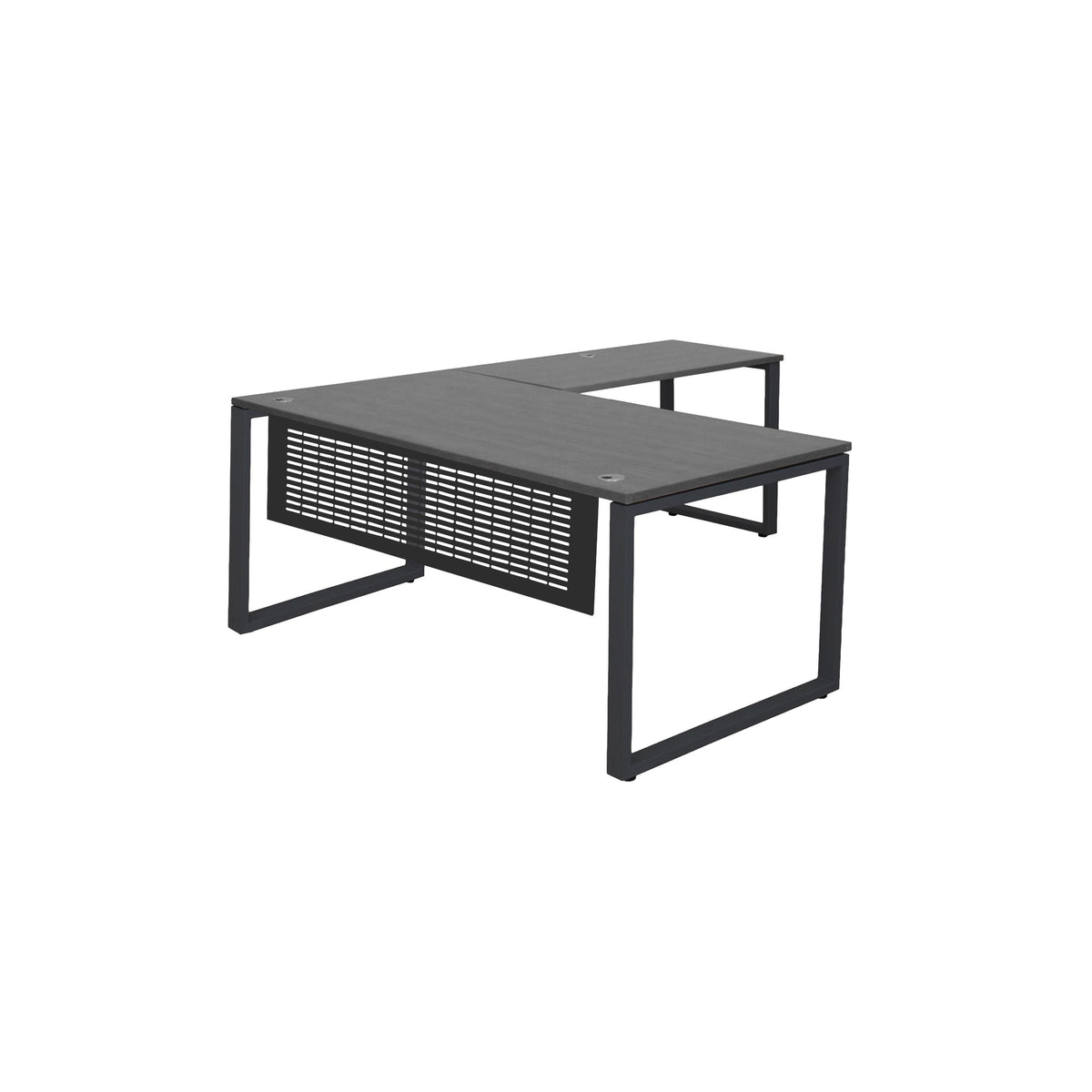 MNSET - MATRIX EXECUTIVE L-SHAPE WORKSTATION WITH FLAT METAL MODESTY