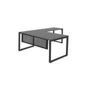 MNSET - MATRIX EXECUTIVE L-SHAPE WORKSTATION WITH FLAT METAL MODESTY