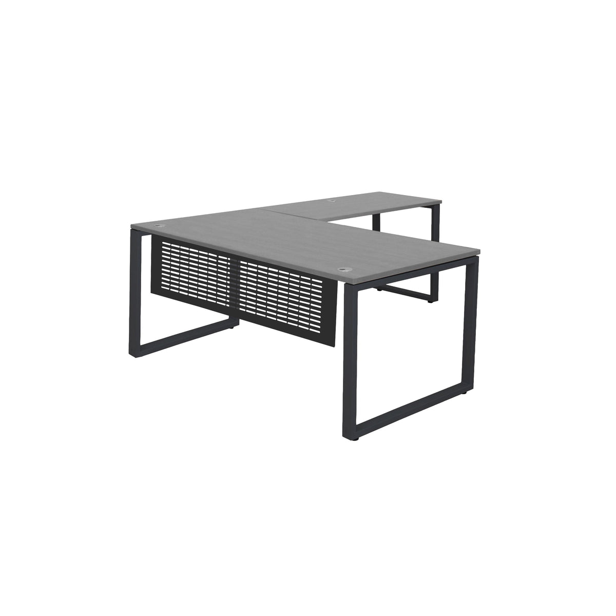 MNSET - MATRIX EXECUTIVE L-SHAPE WORKSTATION WITH FLAT METAL MODESTY