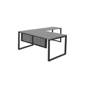 MNSET - MATRIX EXECUTIVE L-SHAPE WORKSTATION WITH FLAT METAL MODESTY