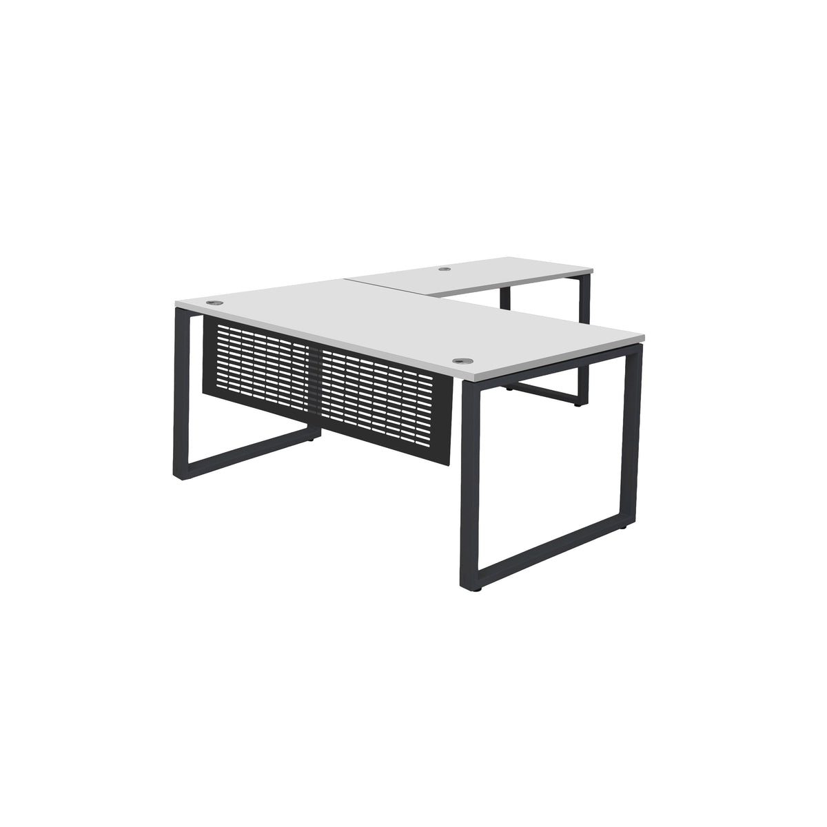 MNSET - MATRIX EXECUTIVE L-SHAPE WORKSTATION WITH FLAT METAL MODESTY