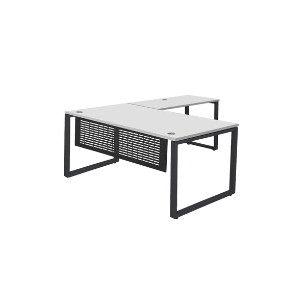 MNSET - MATRIX EXECUTIVE L-SHAPE WORKSTATION WITH FLAT METAL MODESTY
