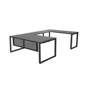MNSET - MATRIX U-SHAPE WORKSTATION WITH FLAT STEEL MODESTY 72"