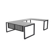 MNSET - MATRIX U-SHAPE WORKSTATION WITH FLAT STEEL MODESTY 72"