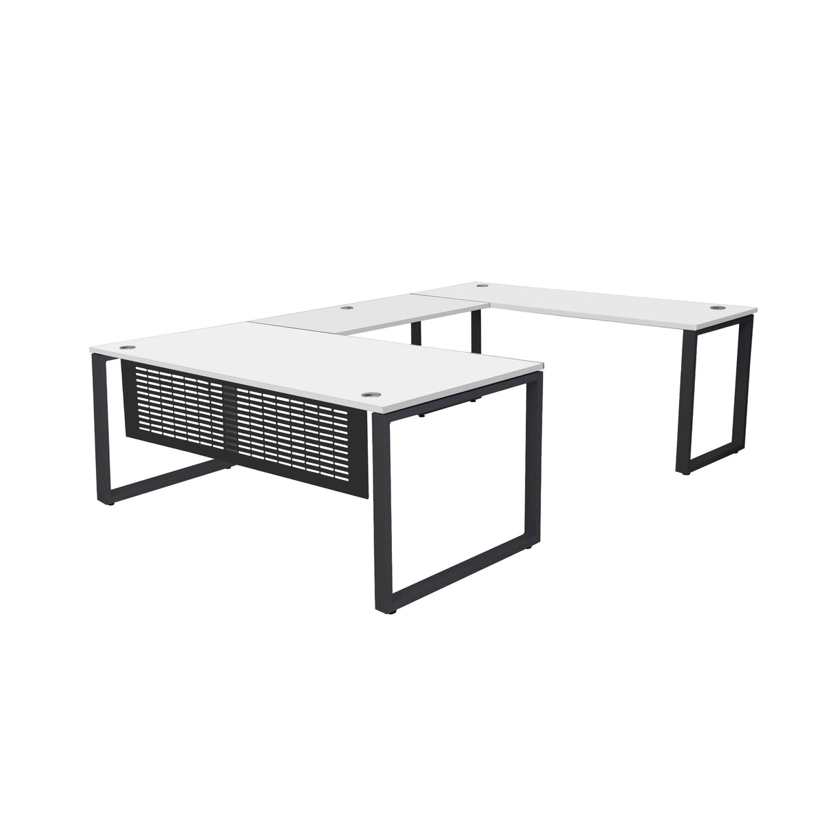 MNSET - MATRIX U-SHAPE WORKSTATION WITH FLAT STEEL MODESTY 72"