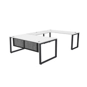 MNSET - MATRIX U-SHAPE WORKSTATION WITH FLAT STEEL MODESTY 72"