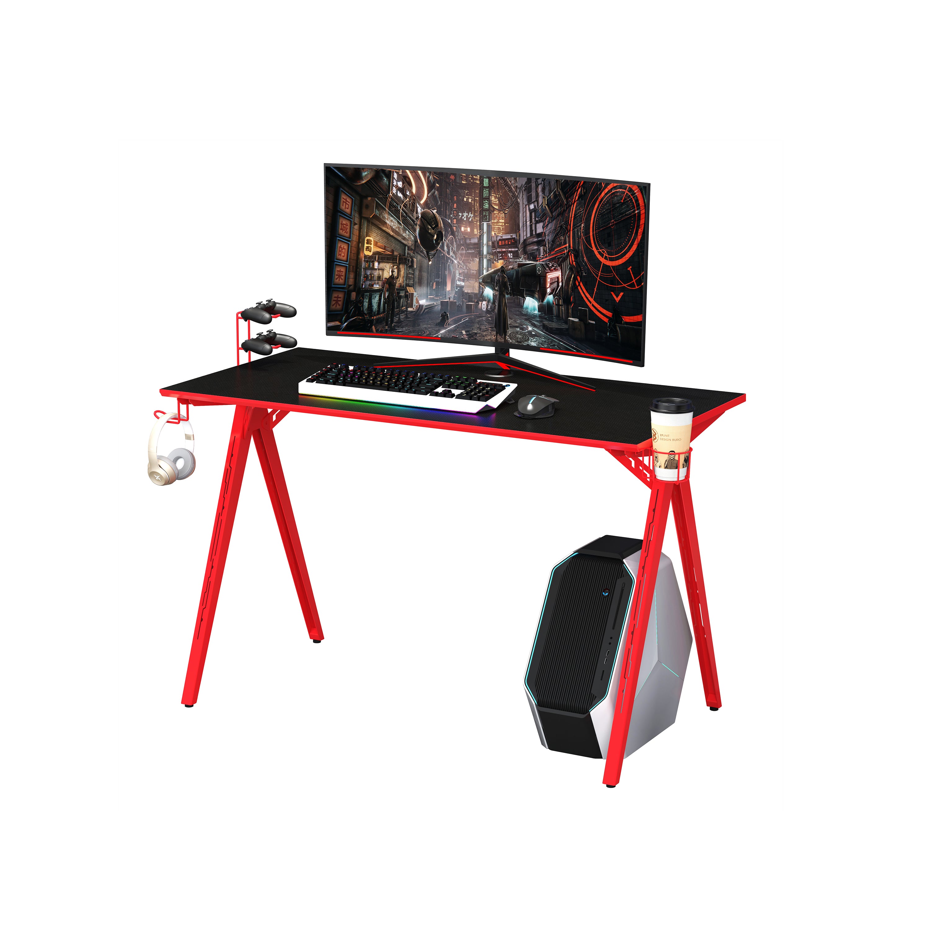 BLACK & RED GAMING DESK - OFX Office