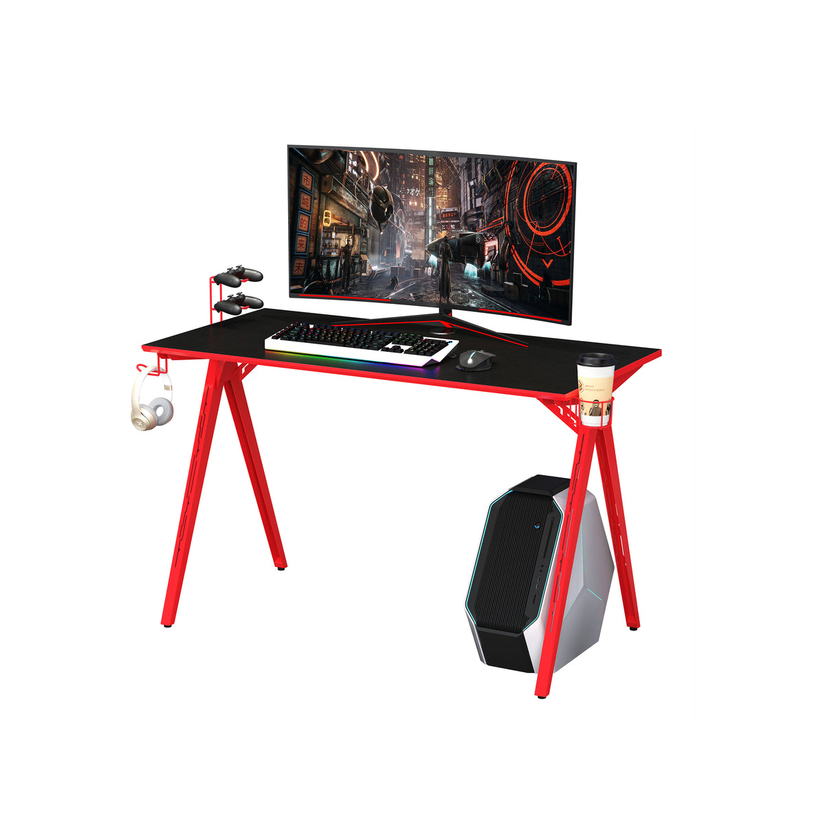 BLACK &  RED GAMING DESK