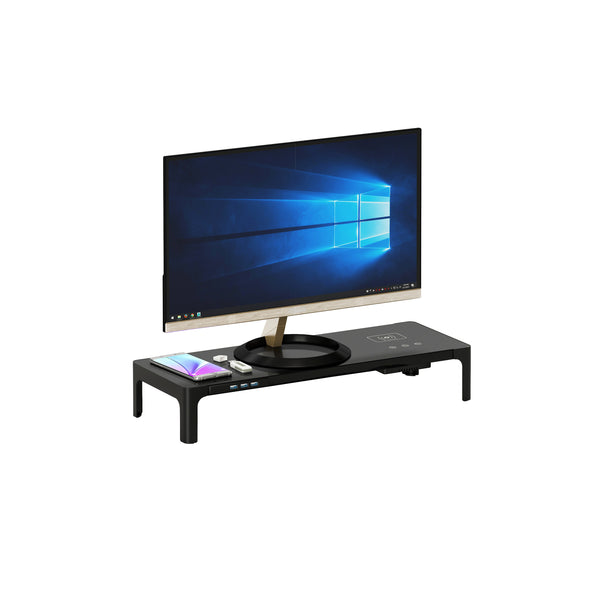DESK MONITOR COMPUTER STAND RISER SHELF WITH WIRELESS CHARGER