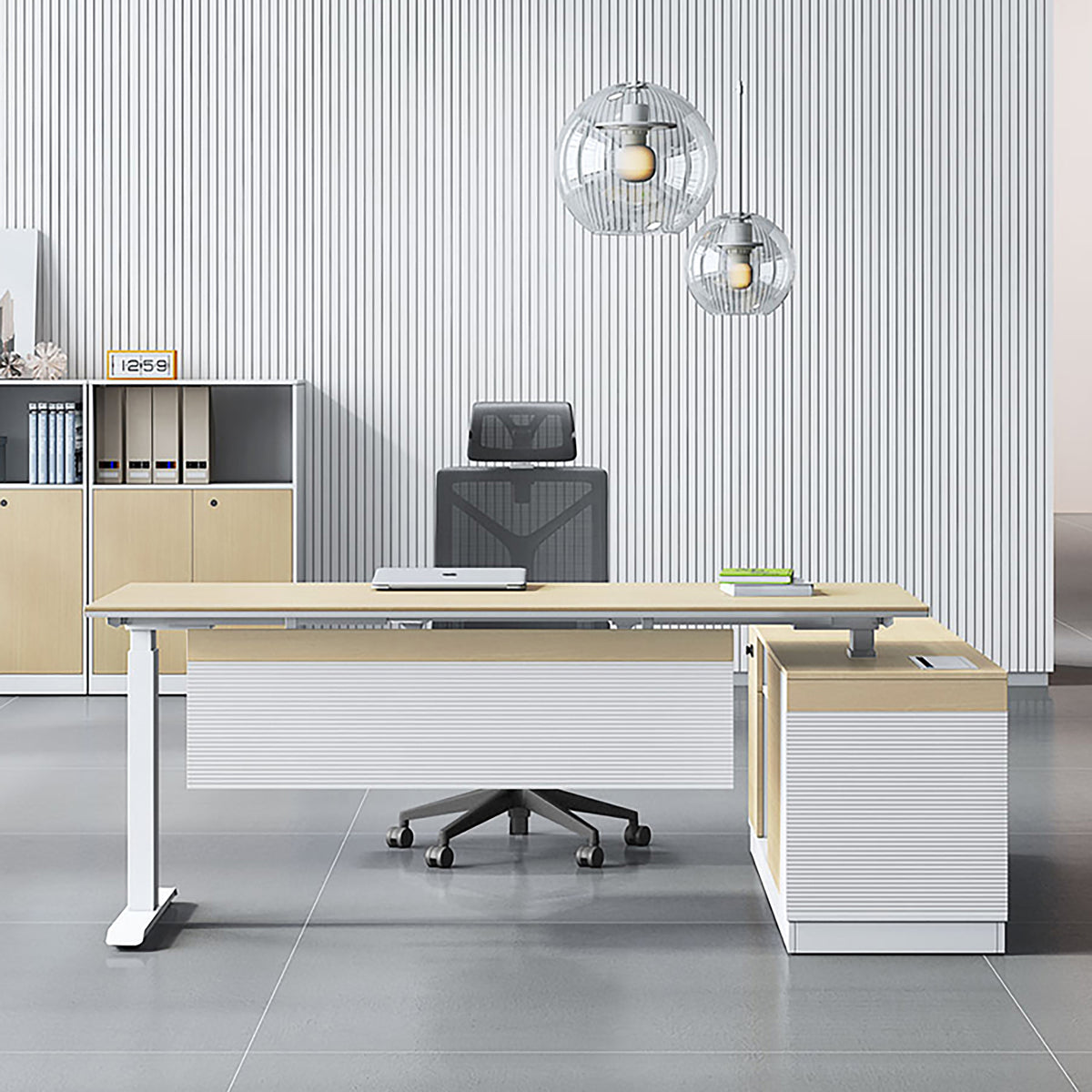 ADJUSTABLE HEIGHT L SHAPE DESK