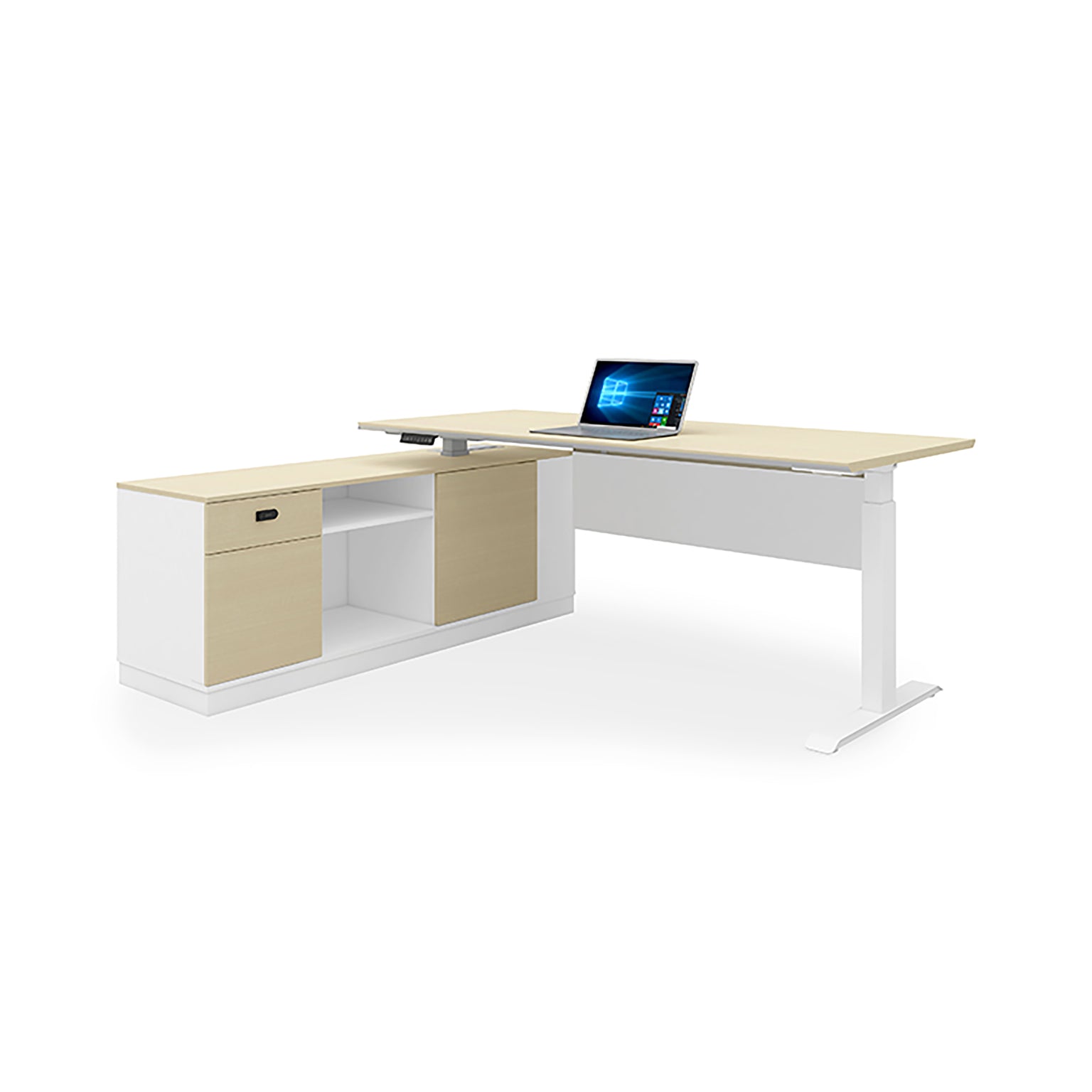 ADJUSTABLE HEIGHT L SHAPE DESK - OFX Office