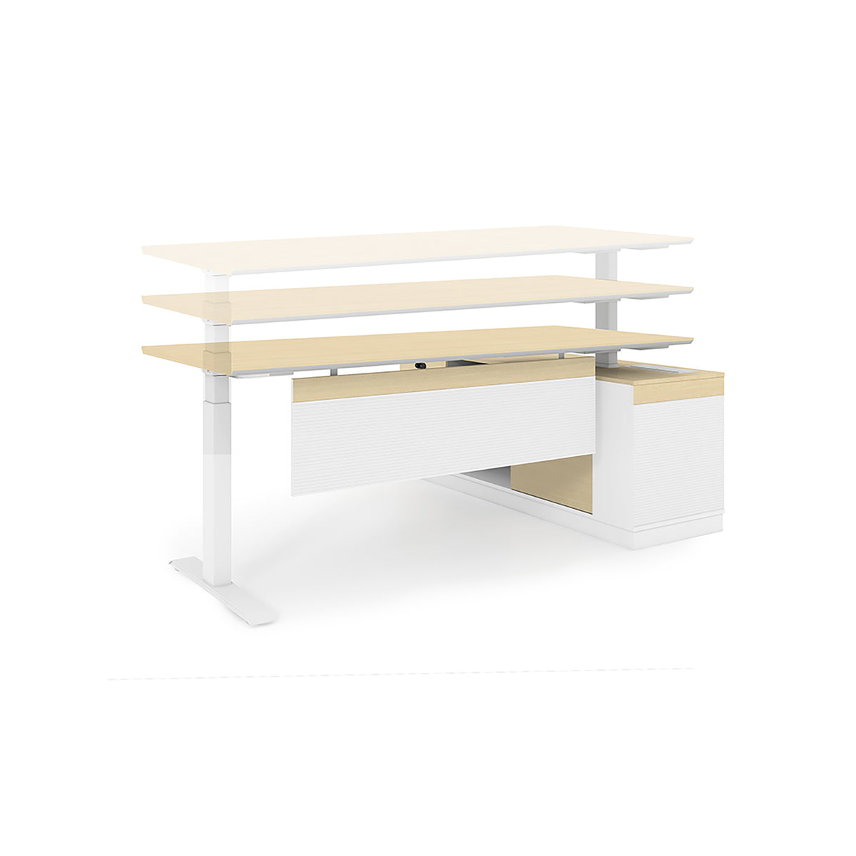 ADJUSTABLE HEIGHT L SHAPE DESK