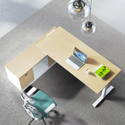 ADJUSTABLE HEIGHT L SHAPE DESK