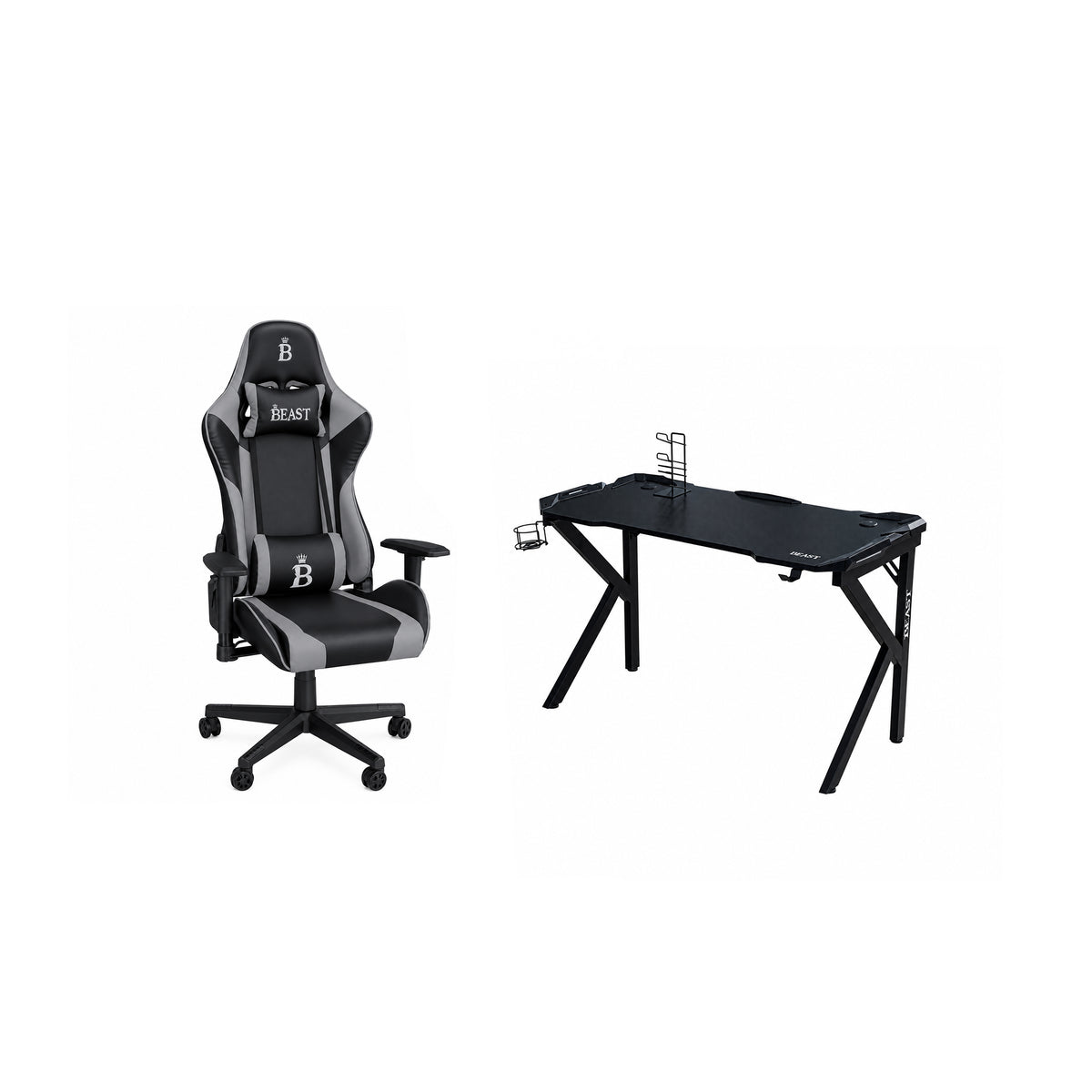 BEAST COMBO - FENRIR RACING-STYLE GAMING CHAIR WITH MOKELE GAMING DESK