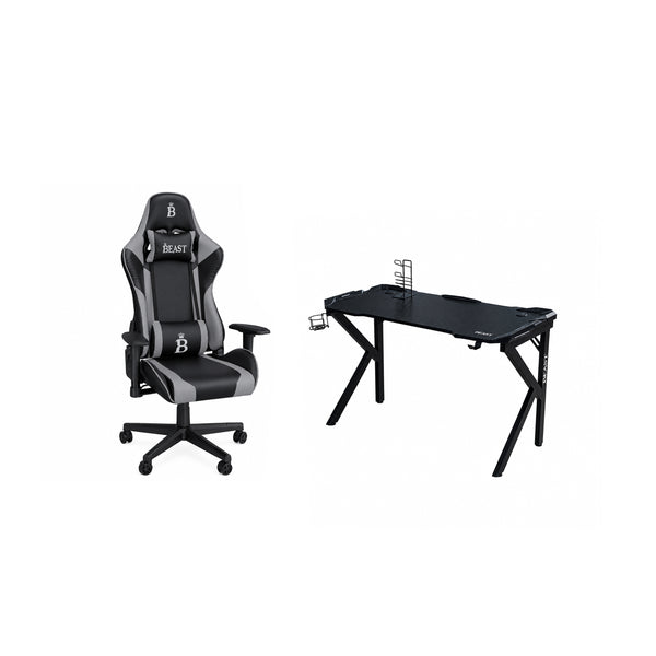 BEAST COMBO - FENRIR RACING-STYLE GAMING CHAIR WITH MOKELE GAMING DESK