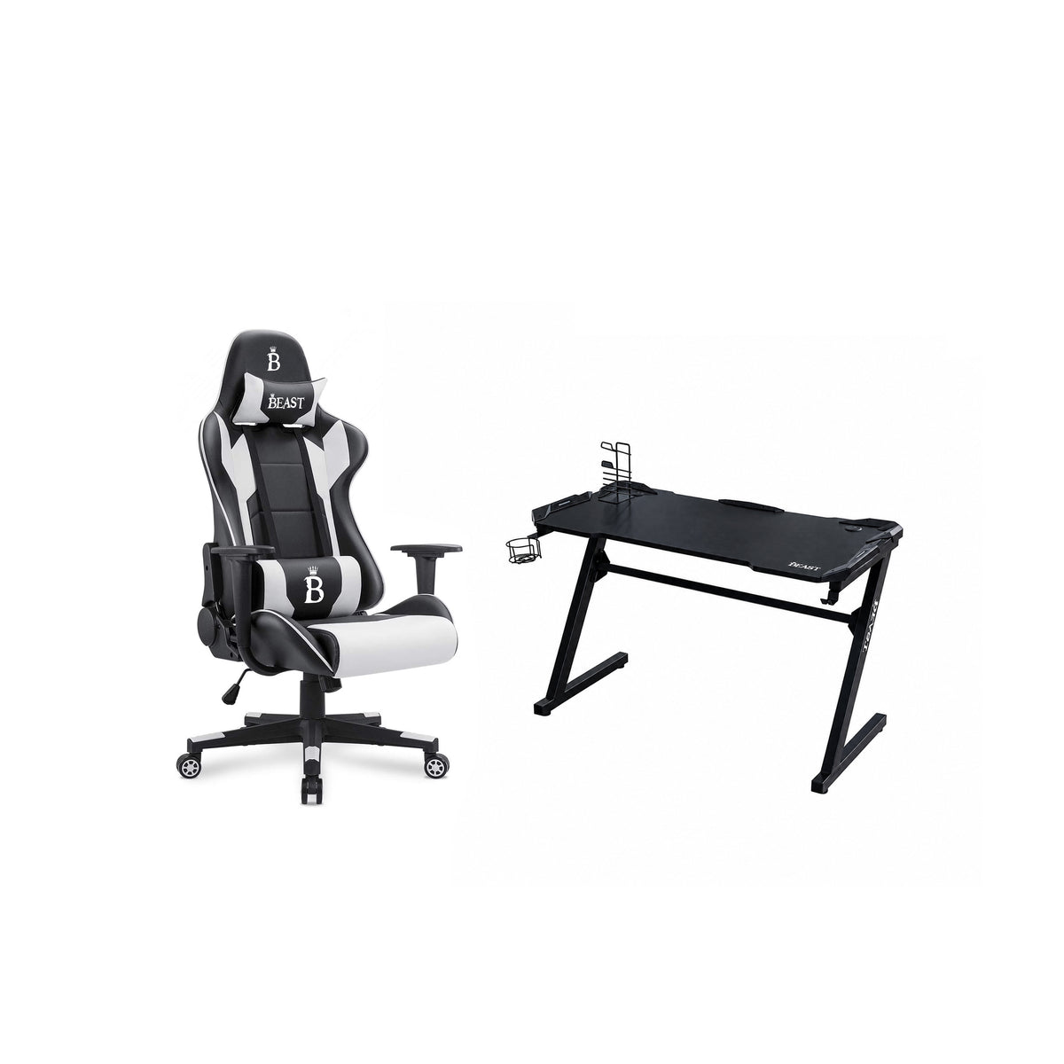 BEAST COMBO - LADON RACING-STYLE GAMING CHAIR WITH ARGOS GAMING DESK