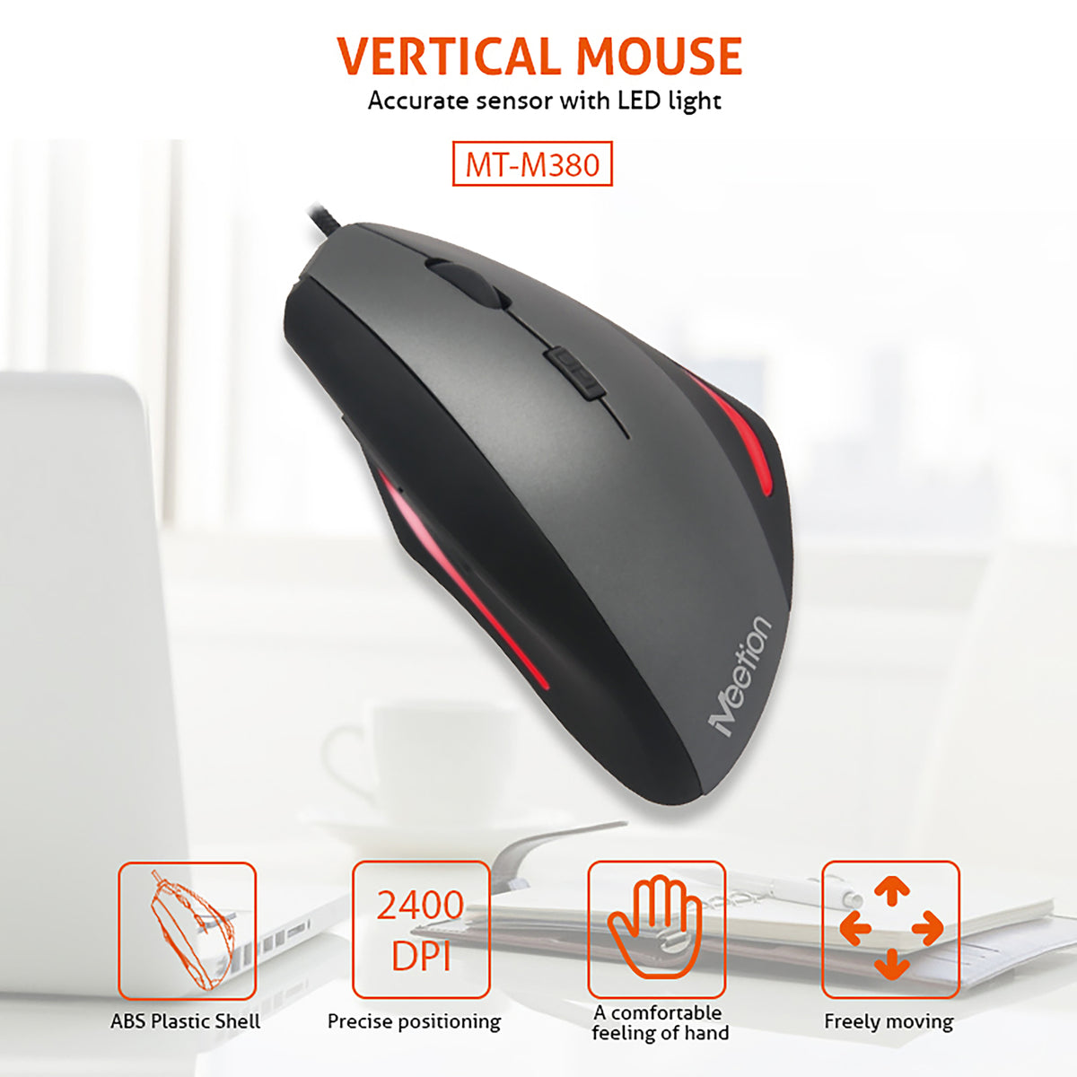 MEETION M380 WIRED PROFESSIONAL VERTICAL ERGONOMIC GAMING MOUSE