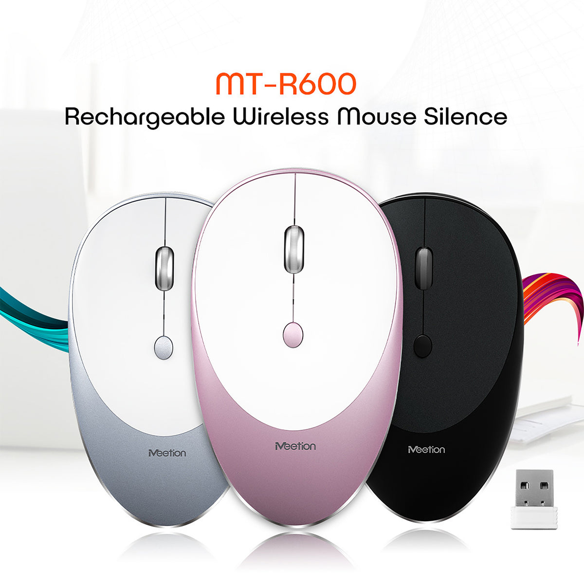 MEETION 2.4G SLIM RECHARGEABLE SILENT WIRELESS MOUSE R600