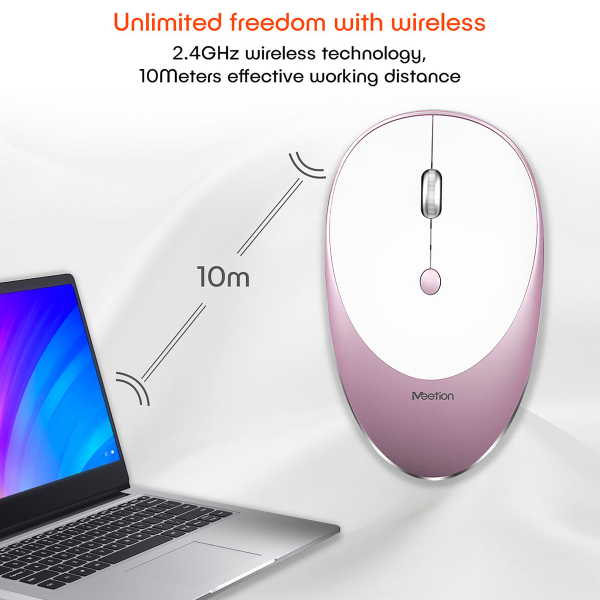MEETION 2.4G SLIM RECHARGEABLE SILENT WIRELESS MOUSE R600