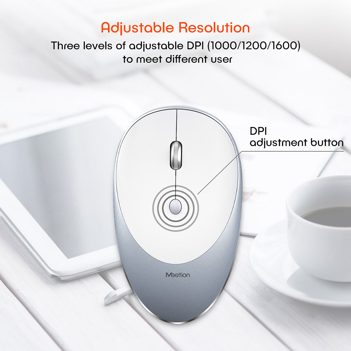 MEETION 2.4G SLIM RECHARGEABLE SILENT WIRELESS MOUSE R600