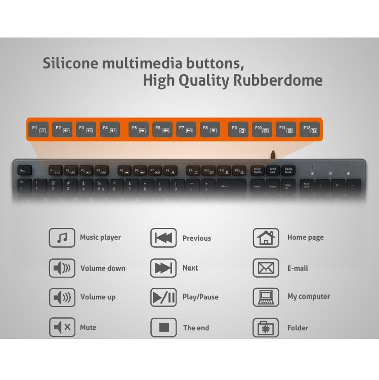 MEETION MT-K841 105 KEYS USB WIRED KEYBOARD ULTRA-THIN KEYCAPS