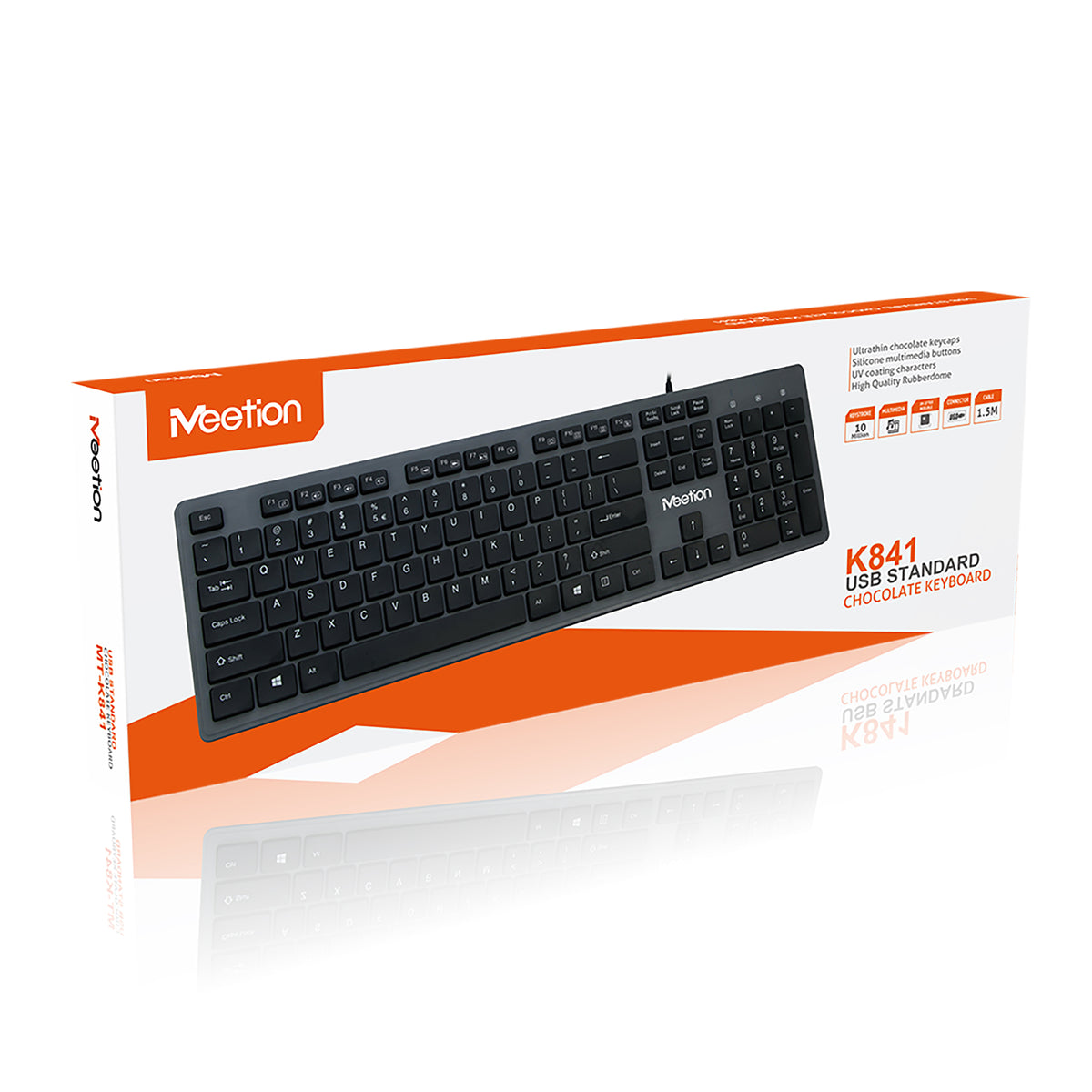 MEETION MT-K841 105 KEYS USB WIRED KEYBOARD ULTRA-THIN KEYCAPS