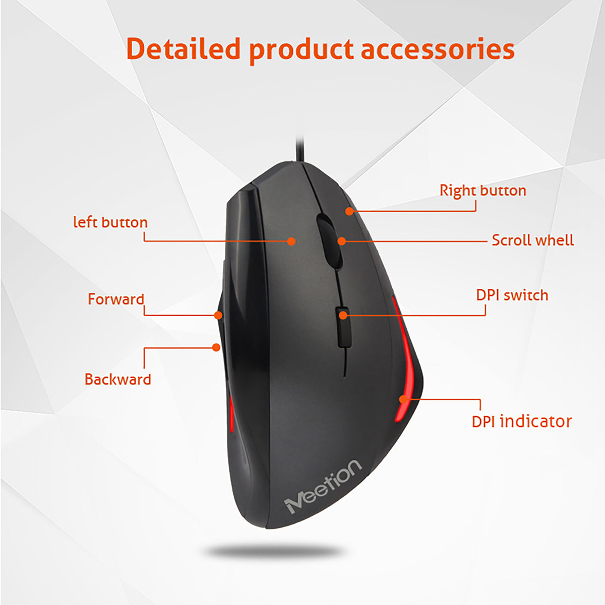 MEETION M380 WIRED PROFESSIONAL VERTICAL ERGONOMIC GAMING MOUSE