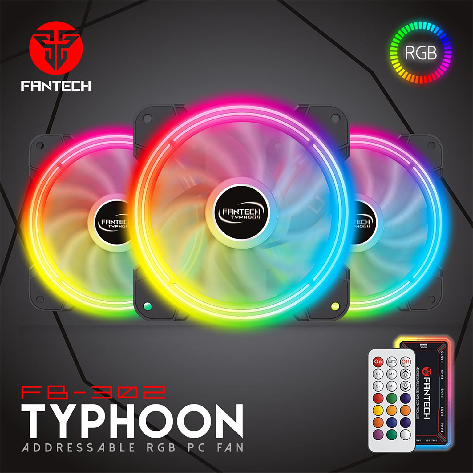 FANTECH TYPHOON FB-302 RGB 3 IN 1 FAN - OFX Office