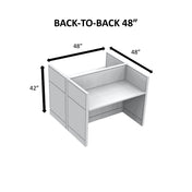 SURFACE MODULAR OFFICE BACK-TO-BACK DESK - WHITE
